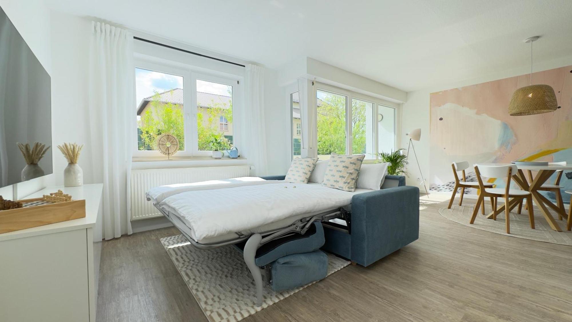 Fewo Am Park - 4P, Boxspringbett, Balkon, Smarttv, Gesundbrunnen, Familienfreundlich ハレ エクステリア 写真